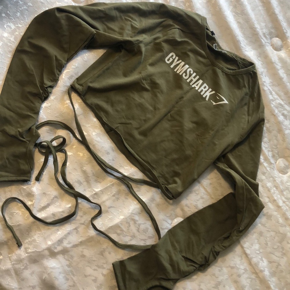 Gymshark Long Sleeve Ribbon Crop Top
